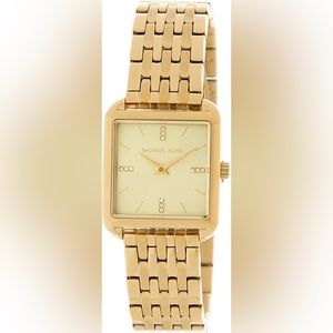 Michael Kors Drew Gold Plated Bracelet Watch MK4377 33mmx x 39mm Women’s NWT